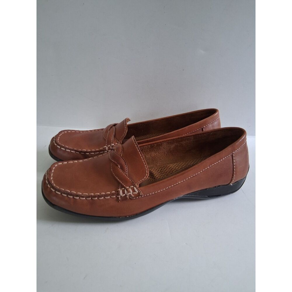 Natural Soul Naturalizer Sz 8.5 Loafers Tan Comfort Slip On Old Money Preppy